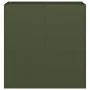 Cold-rolled steel planter in olive green, 80x40x80 cm. by , Pots and planters - Ref: Foro24-860713, Price: 97,71 €, Discount: %