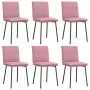 Sillas de comedor 6 unidades terciopelo rosa de , Sillas de comedor - Ref: Foro24-3315618, Precio: 260,67 €, Descuento: %