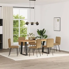 Esszimmerstühle, 6 Stück, braunes Samtgewebe von , Essstühle - Ref: Foro24-3315687, Preis: 253,68 €, Rabatt: %