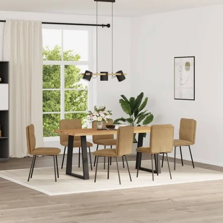 Esszimmerstühle, 6 Stück, braunes Samtgewebe von , Essstühle - Ref: Foro24-3315687, Preis: 253,68 €, Rabatt: %