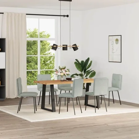Drehbare Esszimmerstühle, 6 Stück, hellgraues Samtgewebe. von , Essstühle - Ref: Foro24-3315679, Preis: 256,44 €, Rabatt: %