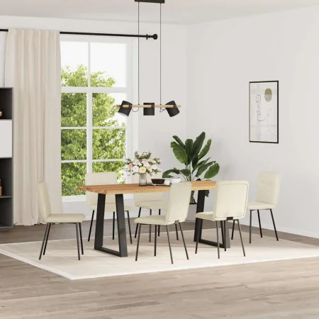 Esszimmerstühle, 6 Stück, aus cremefarbenem Samt. von , Essstühle - Ref: Foro24-3315588, Preis: 252,84 €, Rabatt: %