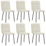 Sillas de comedor 6 unidades de terciopelo crema de , Sillas de comedor - Ref: Foro24-3315588, Precio: 252,84 €, Descuento: %