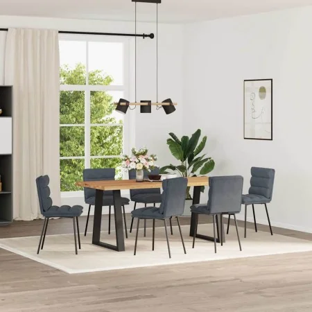 Esstischstühle, 6 Stück, dunkelgraues Samtgewebe. von , Essstühle - Ref: Foro24-3315653, Preis: 278,54 €, Rabatt: %