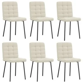 Sillas de comedor 6 unidades de terciopelo crema de , Sillas de comedor - Ref: Foro24-3315459, Precio: 254,26 €, Descuento: %