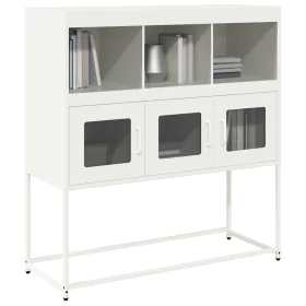 Kaltgewalzter weißer Stahlschrank 100,5x39x107 cm von , Sideboards - Ref: Foro24-853421, Preis: 118,89 €, Rabatt: %