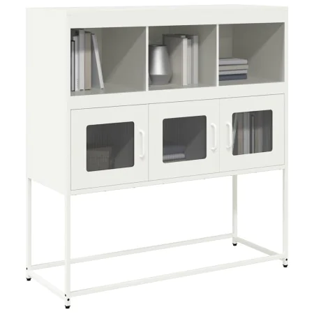 Kaltgewalzter weißer Stahlschrank 100,5x39x107 cm von , Sideboards - Ref: Foro24-853421, Preis: 118,89 €, Rabatt: %