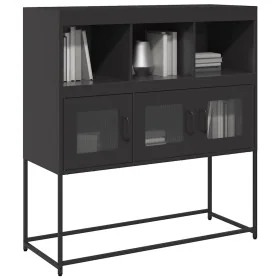 Kaltgewalzter schwarzer Stahlschrank 100,5x39x107 cm von , Sideboards - Ref: Foro24-853416, Preis: 113,27 €, Rabatt: %
