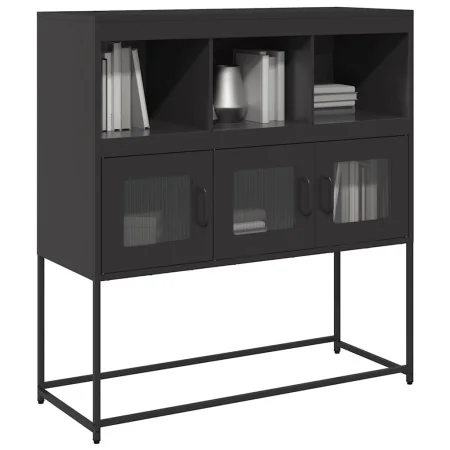 Kaltgewalzter schwarzer Stahlschrank 100,5x39x107 cm von , Sideboards - Ref: Foro24-853416, Preis: 113,27 €, Rabatt: %
