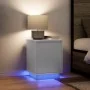 Bedside table with white LED lights 38x34x50 cm by , Nightstands - Ref: Foro24-861265, Price: 47,42 €, Discount: %