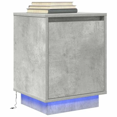 Bedside table with LED lights concrete gray 38x34x50 cm by , Nightstands - Ref: Foro24-861271, Price: 47,75 €, Discount: %