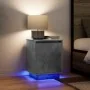 Bedside table with LED lights concrete gray 38x34x50 cm by , Nightstands - Ref: Foro24-861271, Price: 47,75 €, Discount: %