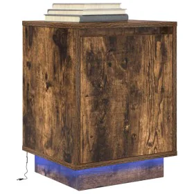 Smoked oak bedside table with LED lights 38x34x50 cm by , Nightstands - Ref: Foro24-861273, Price: 46,89 €, Discount: %