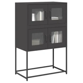 Aparador de acero negro 68x39x107 cm de , Aparadores - Ref: Foro24-853344, Precio: 95,31 €, Descuento: %