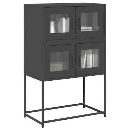Schwarzer Stahlschrank 68x39x107 cm von , Sideboards - Ref: Foro24-853344, Preis: 95,31 €, Rabatt: %