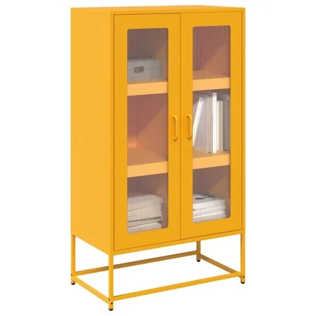 Aparador de acero amarillo mostaza 68x39x123 cm de , Aparadores - Ref: Foro24-853359, Precio: 144,16 €, Descuento: %