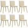Sillas de comedor 6 unidades tela color crema de , Sillas de comedor - Ref: Foro24-3315632, Precio: 314,58 €, Descuento: %