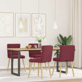 Dining chairs 4 units, red wine fabric by , dining chairs - Ref: Foro24-3315396, Price: 215,38 €, Discount: %