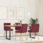 Dining chairs 4 units, red wine fabric by , dining chairs - Ref: Foro24-3315396, Price: 215,38 €, Discount: %