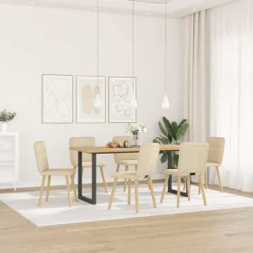 Esstischstühle, 6 Stück, Stoff in Cremefarbe. von , Essstühle - Ref: Foro24-3315597, Preis: 299,32 €, Rabatt: %