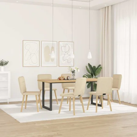 Dining chairs 6 units, cream-colored fabric. by , dining chairs - Ref: Foro24-3315597, Price: 299,32 €, Discount: %