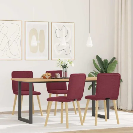 Esszimmerstühle, 4 Stück, Stoff in Weinrot. von , Essstühle - Ref: Foro24-3315323, Preis: 200,61 €, Rabatt: %