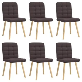Dining chairs 6 units dark brown fabric by , dining chairs - Ref: Foro24-3315465, Price: 302,74 €, Discount: %