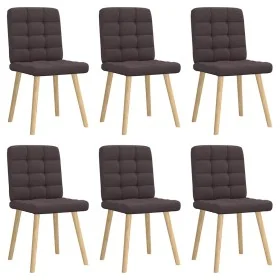 Esstischstühle, 6 Stück, dunkelbrauner Stoff von , Essstühle - Ref: Foro24-3315465, Preis: 302,73 €, Rabatt: %