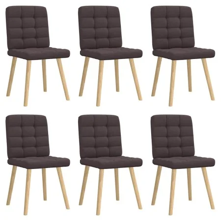 Esstischstühle, 6 Stück, dunkelbrauner Stoff von , Essstühle - Ref: Foro24-3315465, Preis: 302,74 €, Rabatt: %