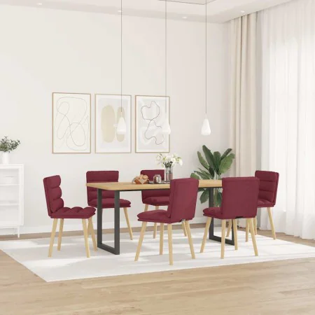 Esstischstühle, 6 Stück, Stoff in Weinrot. von , Essstühle - Ref: Foro24-3315666, Preis: 321,86 €, Rabatt: %