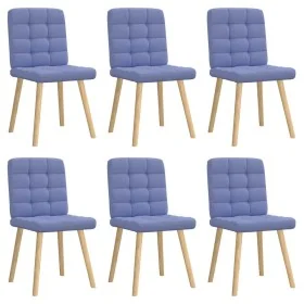 Sillas de comedor 6 uds tela azul jeans de , Sillas de comedor - Ref: Foro24-3315471, Precio: 302,25 €, Descuento: %