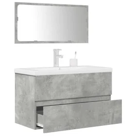 Badezimmermöbel-Set, 2-teilig, aus grauem Beton-Sperrholz. von , Badezimmermöbel - Ref: Foro24-3324918, Preis: 239,76 €, Raba...