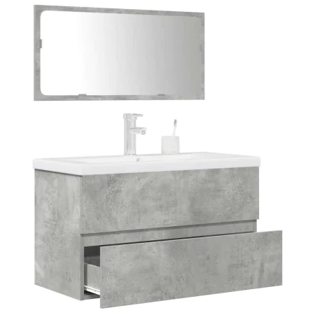 Set muebles de baño 2 piezas madera contrachapada gris hormigón de , Muebles de baño - Ref: Foro24-3324918, Precio: 239,74 €,...