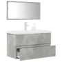 Set muebles de baño 2 piezas madera contrachapada gris hormigón de , Muebles de baño - Ref: Foro24-3324918, Precio: 239,74 €,...