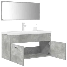 Badezimmermöbel-Set, 2-teilig, aus grauem Beton-Sperrholz. von , Badezimmermöbel - Ref: Foro24-3324894, Preis: 323,81 €, Raba...