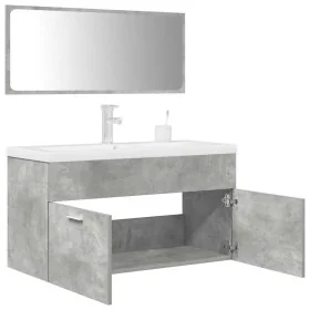 Bathroom furniture set, 2 pieces, gray plywood concrete by , Bathroom furniture - Ref: Foro24-3324894, Price: 324,38 €, Disco...