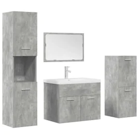 Badezimmermöbel-Set, 5-teilig, aus grauem Beton-Ingenieurholz. von , Badezimmermöbel - Ref: Foro24-3324896, Preis: 278,43 €, ...