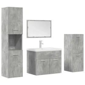 Bathroom furniture set, 5 pieces, engineered wood, gray concrete. by , Bathroom furniture - Ref: Foro24-3324896, Price: 278,6...