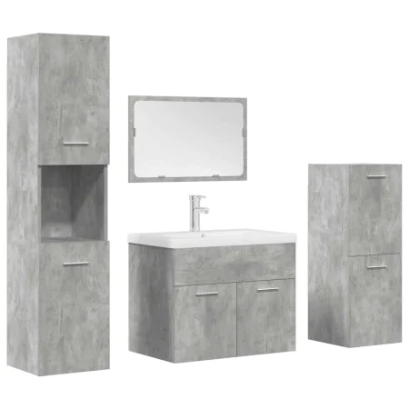 Badezimmermöbel-Set, 5-teilig, aus grauem Beton-Ingenieurholz. von , Badezimmermöbel - Ref: Foro24-3324896, Preis: 294,39 €, ...