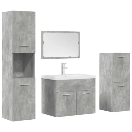 Set muebles de baño 5 piezas madera ingeniería gris hormigón de , Muebles de baño - Ref: Foro24-3324896, Precio: 288,94 €, De...