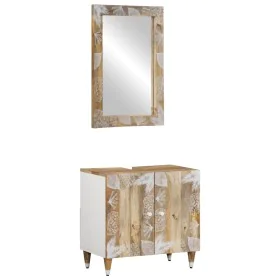 Conjunto de muebles de baño 2 piezas madera maciza de mango de , Muebles de baño - Ref: Foro24-3310135, Precio: 153,69 €, Des...