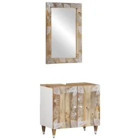 Zweiteiliges Badezimmermöbelset aus massivem Mangoholz. von , Badezimmermöbel - Ref: Foro24-3310135, Preis: 153,95 €, Rabatt: %