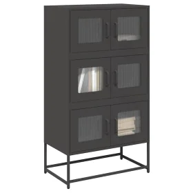 Black steel sideboard 68x39x123 cm by , Sideboards - Ref: Foro24-853350, Price: 129,06 €, Discount: %