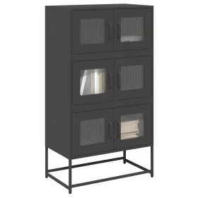 Schwarzer Stahlschrank 68x39x123 cm von , Sideboards - Ref: Foro24-853350, Preis: 129,06 €, Rabatt: %
