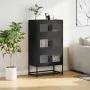 Schwarzer Stahlschrank 68x39x123 cm von , Sideboards - Ref: Foro24-853350, Preis: 129,03 €, Rabatt: %