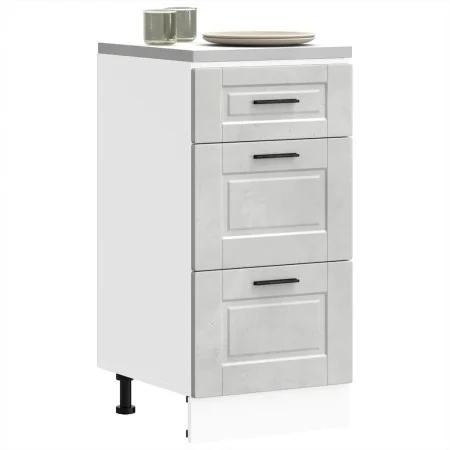 Porto gray cement reconstituted wood kitchen base cabinet by , Kitchen cabinets - Ref: Foro24-854224, Price: 82,29 €, Discoun...