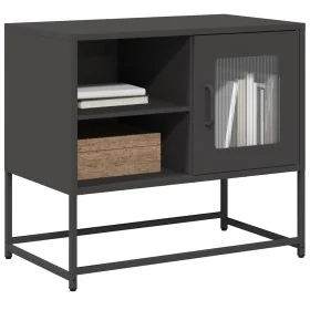 Mueble para TV de acero negro 68x39x60,5 cm de , Muebles TV - Ref: Foro24-853386, Precio: 65,33 €, Descuento: %