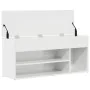 Banco zapatero madera de ingeniería blanco brillo 102x30,5x45cm by , Shoe racks and shoe organizers - Ref: Foro24-861149, Pri...