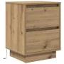 Mesilla de noche con luces LED roble artesanal 38x34x50 cm de , Mesitas de noche - Ref: Foro24-861299, Precio: 57,14 €, Descu...