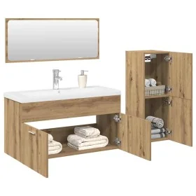 4-teiliges Badezimmermöbelset aus Eichen-Ingenieurholz. von , Badezimmermöbel - Ref: Foro24-3328918, Preis: 373,53 €, Rabatt: %